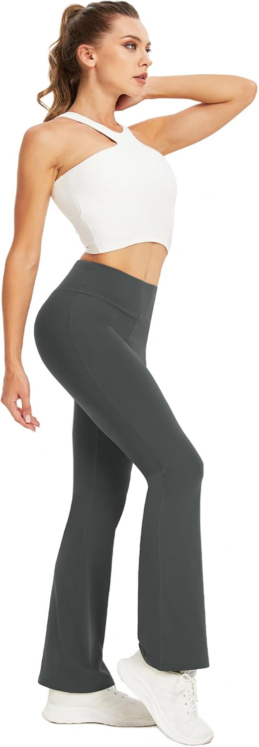 Women's Flare Yoga Pants High Waisted Flared Leggings Bootcut Workout Bell Bottoms Leggings Tummy Control - Image 5
