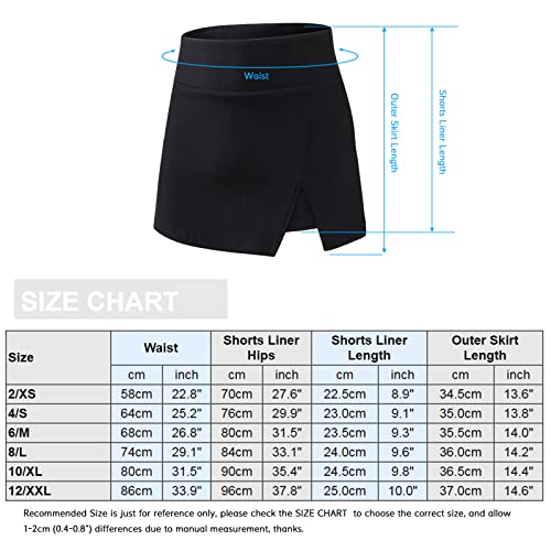 Saias de tênis femininas com bolsos. Skorts de golfe esportivos 2 em 1 e roupas de ginástica interna