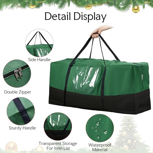 Christmas Tree Bag,Fits Up 10 Ft Tall Artificial Trees,600D Oxford Material,Heavy Duty Tree Bag,Dampproof Storage Bag with Durable Reinforced Handles & Dual Zipper&Transparent Pocket by NAVTUE - Image 7