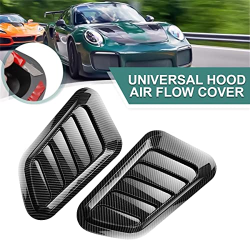 CGEAMDY Auto ABS Dekorative Luftstrom Ansaugschaufel, Turbo Motorhaube Entlüftungsabdeckung Haube, Motorhaube Luftentlüftung Modifiziertes Zubehör (Karbonschwarz)