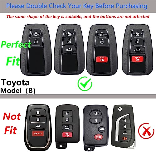 SLAKNOK for Toyota Key Fob Cover with Keychain,Zinc Alloy Protection Key Case Compatible with 2018-2022 Camry RAV4 Highlander Corolla Avalon C-HR Prius GT86 Premium Smart Key shell Accessories by SLAKNOK - Used condition - Image 2