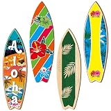 Threehoney Juego de 4 tablas de surf gigantes para tablones de anuncios, decoración de