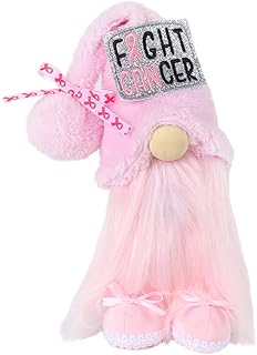 Surakey Christmas Pink Gnome Decor with Lights, Long Leg Swedish Tomte Handmade Santa Plush Elf Dwarf Doll Gift, Pink Hat Xmas Home Holiday Ornaments Decoration (Pink)