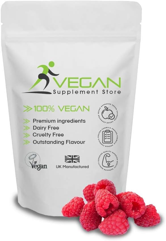 Vegan Diet Meal Replacement Shake - Supports Weight Management - Plant Based - Gluten-free, Dairy-free & Soya-free Diet Shake (Raspberry) | 10 Servings | 500g
