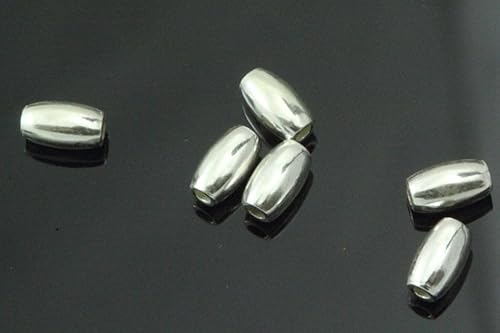 Miniatura 8 de Adabele SS111-5 - 20 cuentas espaciadoras de arroz ovaladas sin costuras de plata esterlina chapada en oro auténtica de 0.217 in para fabricación de