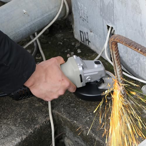 Inequalit Corded Angle Grinder Grey, 4.0-Amp 4-1/2 Inch 12000RPM with Grinding and Cutting Wheels, Flap Disc and Auxiliary Handle for Cutting, Grinding, Polishing and Rust Removal by Inequalit - Image 7
