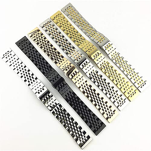 Brazalete de acero inoxidable de 21 y 22 mm con eslabones sólidos pulidos a mano 4