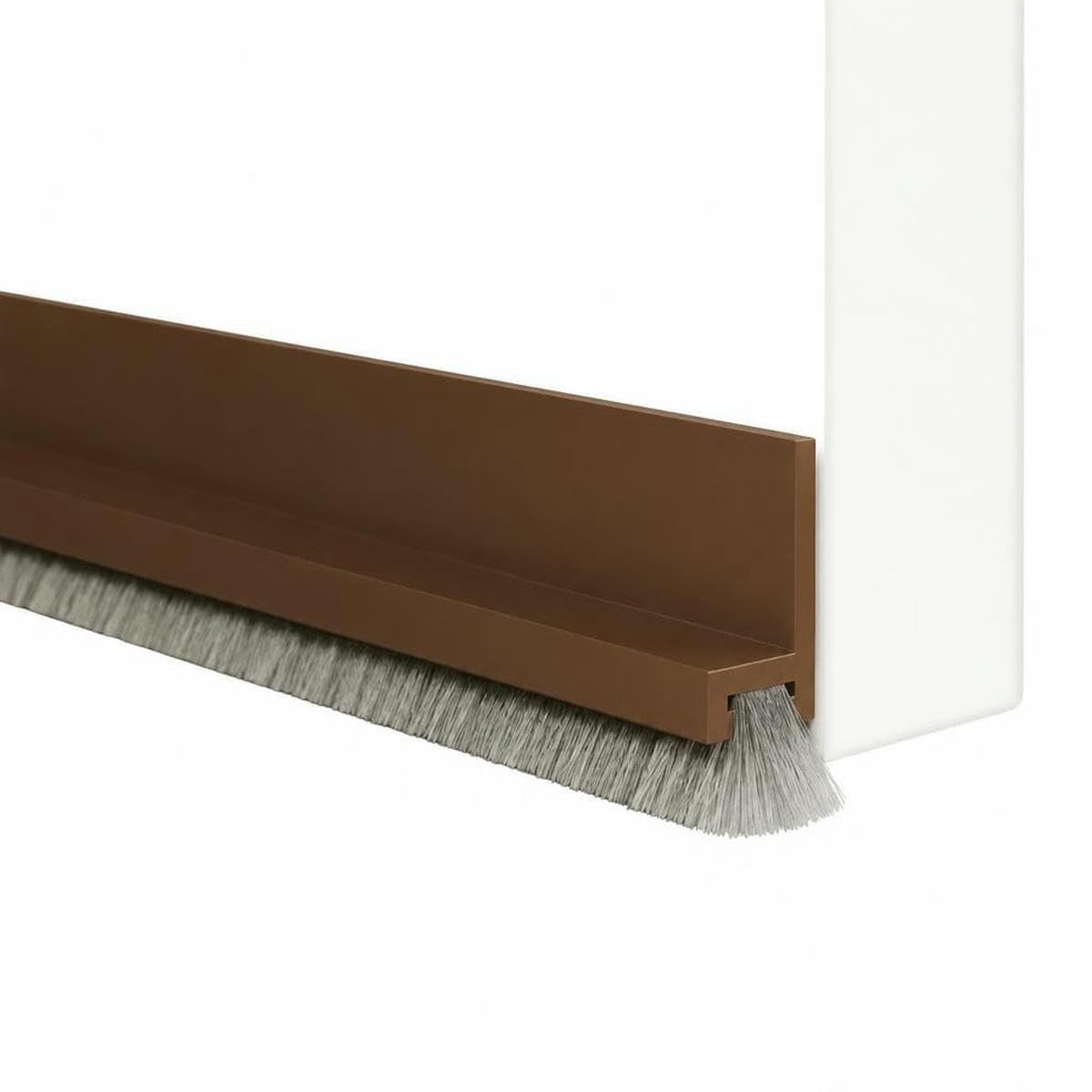 Door Seal Draft Stops with Brush Reduce Noise Rubber Door Sweep Breeze Blocker Insect Proof Dust Proof Sound Proof Seal Strips-Brown-5M(5Strips)