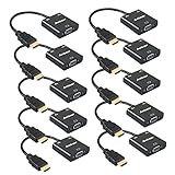 HDMI to VGA Adapter with Audio(10 Pack),Anbear Gold-Plated VGA to HDMI Adapter (Male to Female) Comp