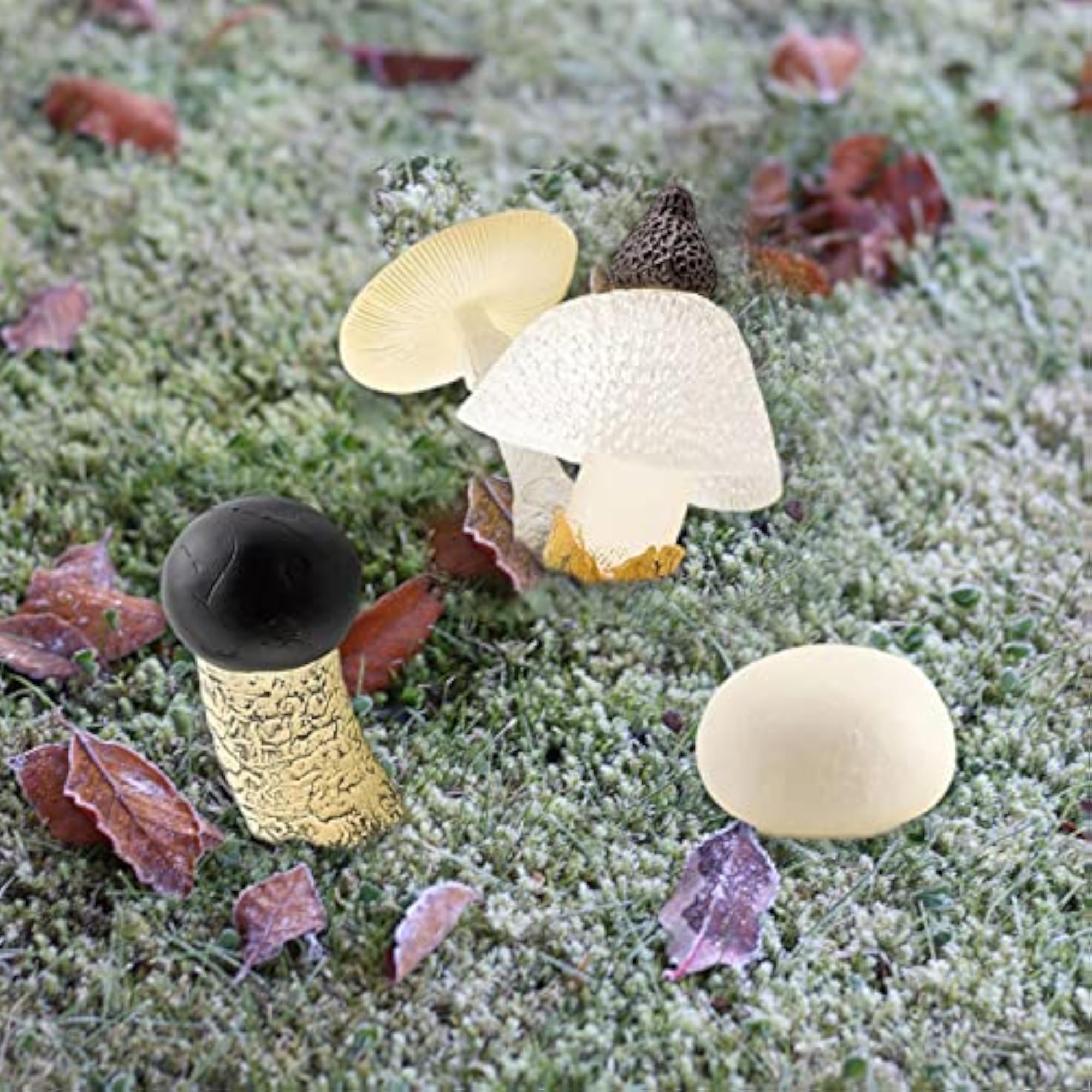 4 Simulation Mushroom Model Decorations for Kindergarten DIY Projects, White
