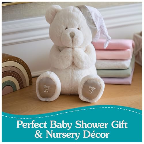 GUND Animated Goodnight Prayer Bear, Spiritual Plush Teddy Bear, Sensory Toy Stuffed Animal for Ages 0 and Up, Cream, 11" - image 8