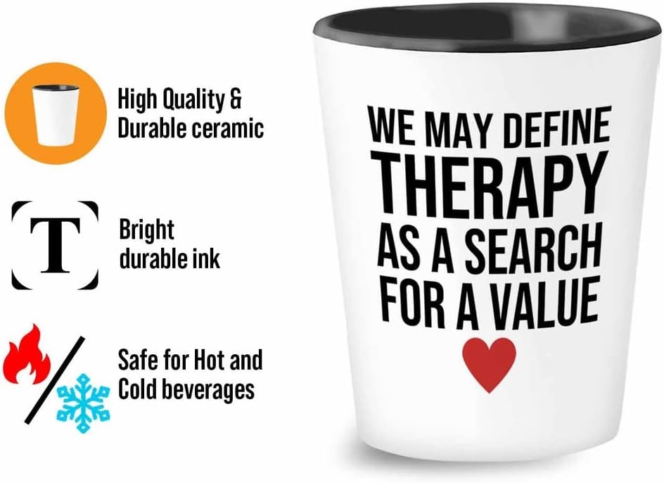 Therapist Shot Glass 1.5oz - Therapy search value - Physical Therapy Psychologist Counselor Psychiatrist Graduation Adult Women Massagist Traveler