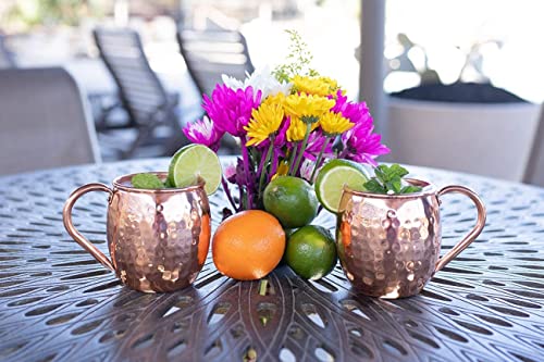 Copper Mules Moscow Mule Copper Mugs Set Of 2 Hand Hammered - Classic Riveted Handles – Holds 16Oz #TOP4