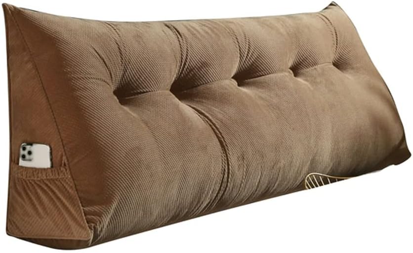 Removable Bedside Triangular Bed Backrest Pillow Comfort Velvet Sofa Cushion Back for Couch Seat Support Backrests