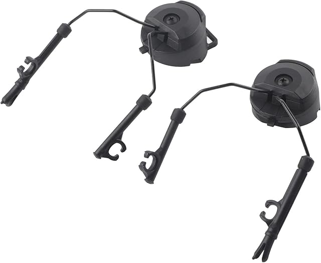 Keenso Helmet Rail Adapters, 2pcs Plastic+Steel Helmet Arc Rail Suspension Headset Support for Comtac I, Comtac II Headset Connected to All Series FAST, ACH Series, MICH Series Helmet