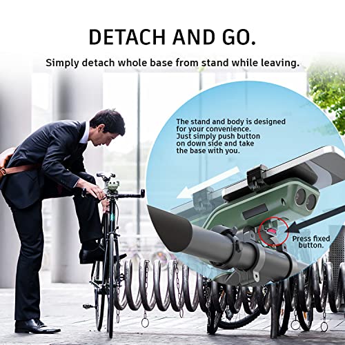 UPPEL Bike Phone Mount, Multifunctional Phone Holder Bicycle Bluetooth Speakers 10-in-1 LED Light Bike Horn Microphone Ideal for Road & Mountain Bike - Extreme & Casual Cycling (Green)