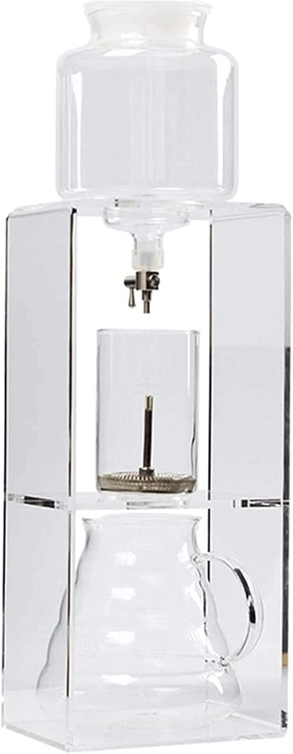 Habiba Iced Drip Coffee Maker Clear Siphon Coffee Maker, Acrylic Frame Coffee Maker, Multifunctional Creative Cold Brew Coffee Maker with Control Valve Reusable