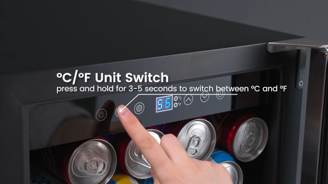 Image of 15 Inch Beverage Refrigerator Under Counter, 130 Cans Beverage Fridge with Tempered Glass Door & Lock, 37-65F Beverage Cooler For Home /Bar, Built-in /Freestanding Mini Drink Cooler(3.53 cu.ft)