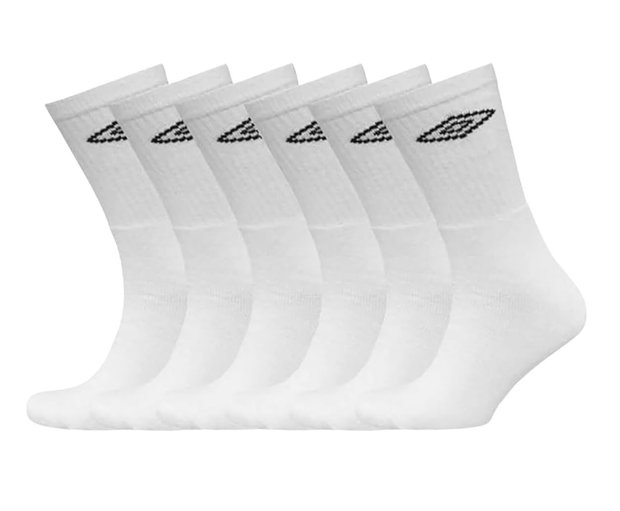Umbro - Men's Sport Crew Socks (Pack of 6 Pairs) Cotton Rich Breathable Performance Sock
