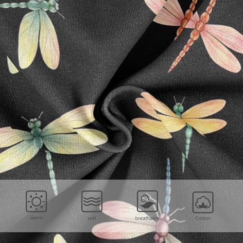 CHIFIGNO Watercolor Dragonfly Black Briefs for Boys Breathable Cotton Underwear Toddler Boy Soft Underwear Briefs3