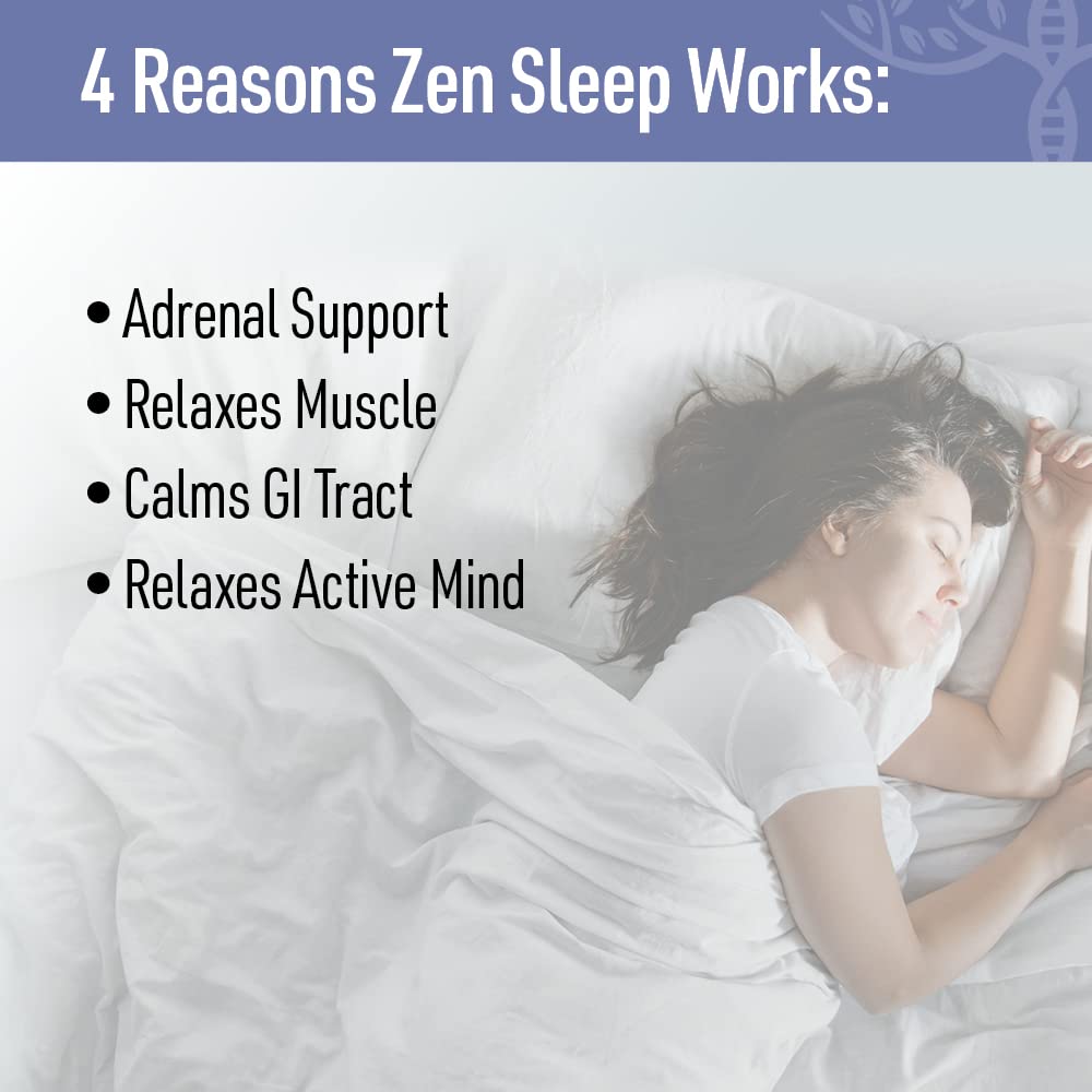 Zen Sleep | Non-Addictive Sleep Aid w/Adrenal Support. Contains Magnesium and Organic Herbs; Chamomile, Lemon Balm, Passion Flower, No melatonin — Amazon image 5