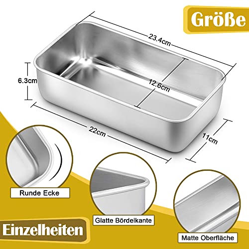 Miniatura 2 de Haware Juego De 4 Moldes Para Pan De Acero Inoxidable, Forma Rectangular, Para Pan Tostado, Para Jugosos Panes Pasteles Esponjosos, 23,5 X 12,6 X 6 Cm, Saludable Y Duradero, Apto Para Lavavajillas