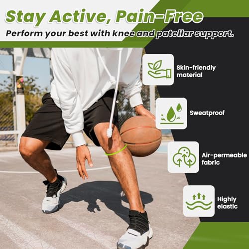 Image of 2PCS Patellar Tendon Knee Strap Knee Band for Knee Pain Relief Patella Band for Basketball Running Sports Breathable Patellar Tendon Support Strap