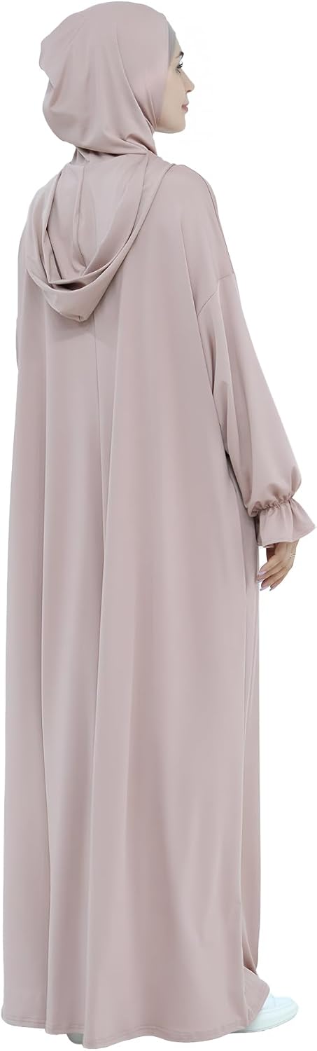 Abaya Muslim Women Hooded Dress Loose Sleeve Loose Maxi Modest Islamic Clothing Prayer Dress Kaftan