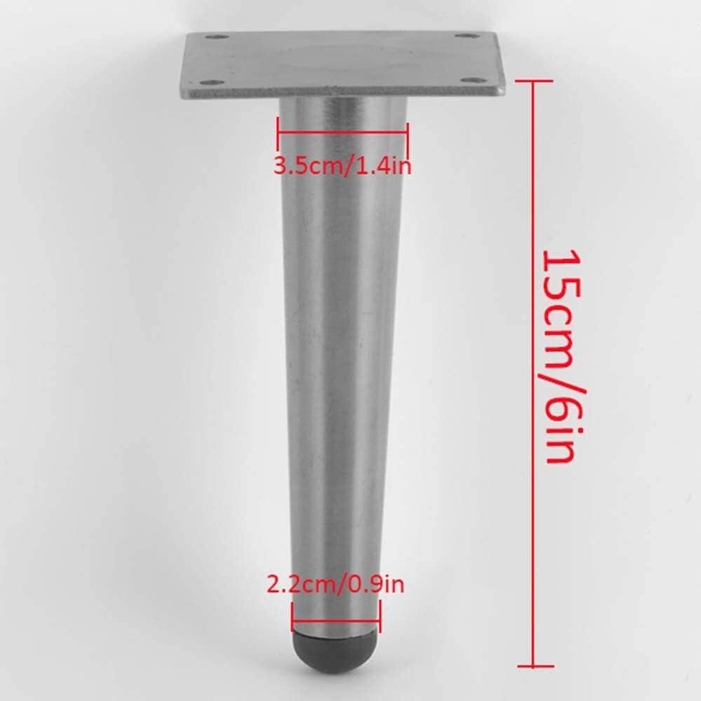 X4 Furniture Legs Tapered Tea Table Legs, Stainless Steel TV Cabinet Feet, 1000kg Load-Bearing, Hardware Furniture Accessories(Gold,15cm/6in)
