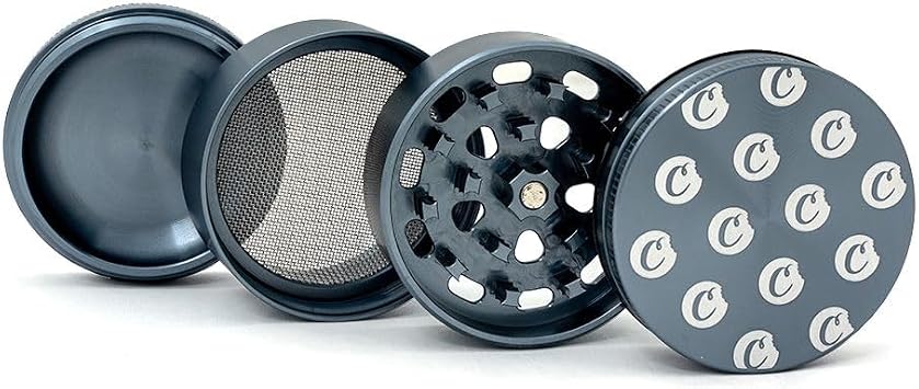 Medium 4 Piece Cookies Gloss Herb Grinders by Santa Cruz Shredder in Grey