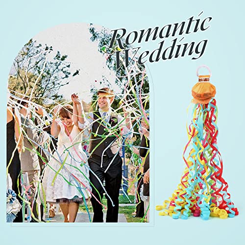20Pack Hand Throw Streamers Poppers, Colorful No Mess Paper Crackers for Wedding Birthday Party Celebrations, Colorful - Thumbnail 2