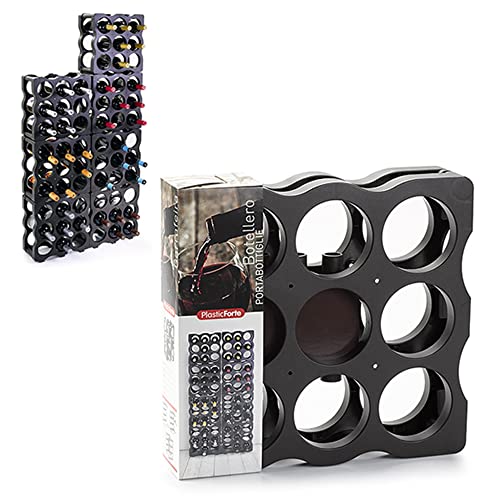 Viscio Trading 179621 Botellero Modular 9 plazas, Antracita, 34.5x36x17 cm