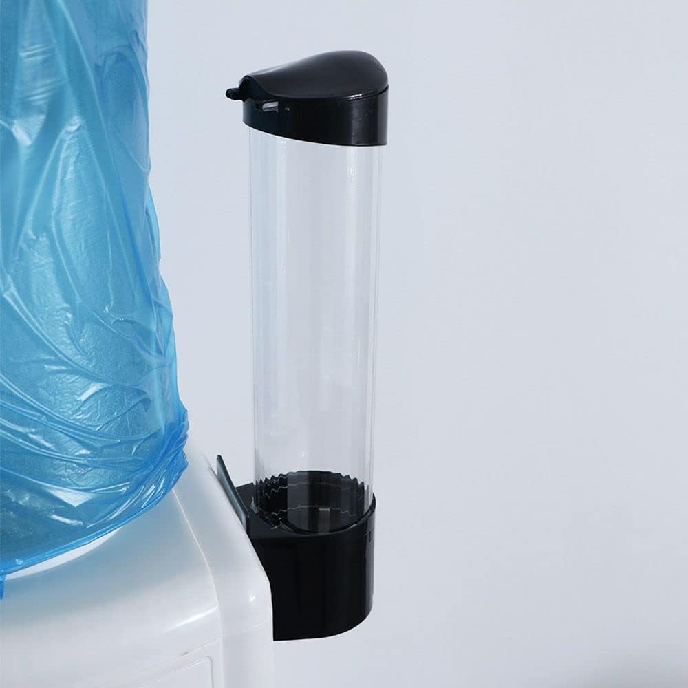 Cup Dispenser Cup Holders Fits 5oz - 7oz Cone or Flat Bottom Cups,Disposable Paper Cups Dispenser,Paste or Screw Plate Wall Mount(Black)