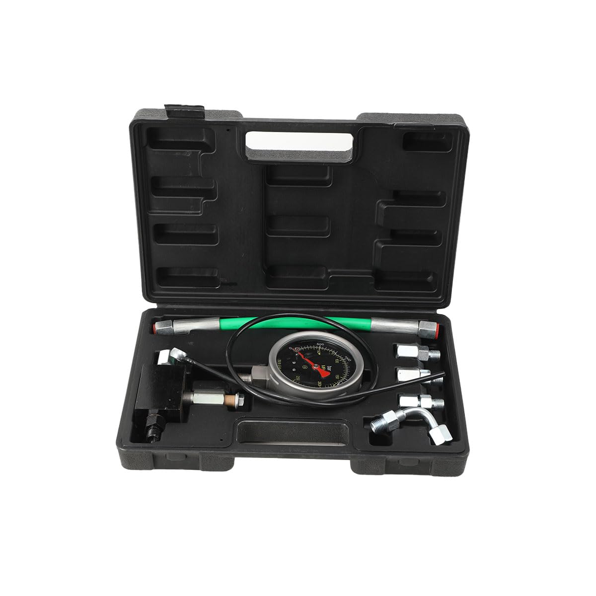 High Pressure Diesel Fuel Pump Plunger Test Kit - 2500bar Common Rail Pressure Tester Set with Shockproof Gauge & 2600bar Oil Tube for Piston Repair