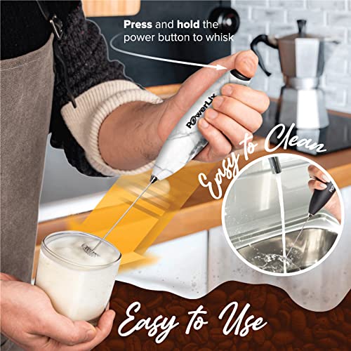 image for PowerLix Milk Frother Handheld Battery Operated Electric Whisk Foam Ma