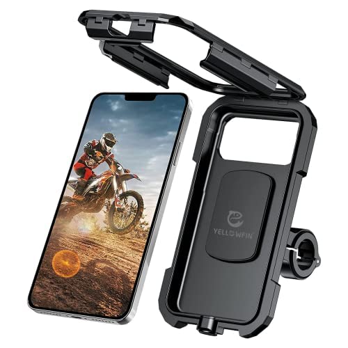 YELLOWFIN Fully Waterproof Handlebar Mobile Phone Mount Holder with 360