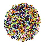 Relaxdays Pompons, kleine Bommeln zum Basteln, 2000er Mini Pom Set, Deko für Geburtstag & Hochzeit, D: 5 mm, bunt, Pack
