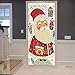 A.Monamour Türtapete Selbstklebend Türfolie Türposter 3D Niedliche Karikatur Weihnachtsmann Frohe Weihnachten Feiertags Dekore Vinyl Folie Türdeko Tapete Wandbild Türaufkleber Türtattoo 77 x 200 cm