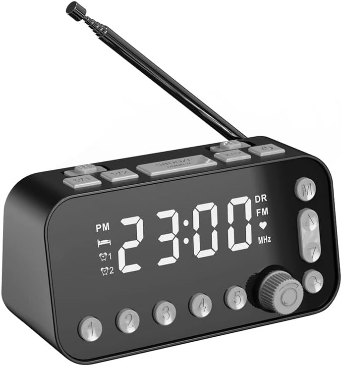Digital Desktop Radio Clock Charging LED Display FM