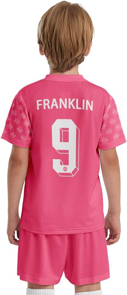 ORKY Kid Customize Soccer Jersey, Quick Dry Sublimation Boy Futbol Shirt Short Set, Personalize Name Girl Team Uniform Freeze