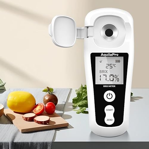 Refractómetro digital Brix con LCD, para jugo de frutas y café, con compensación automática de temperatura, rango de 0-55%, precisión de 0.2%,