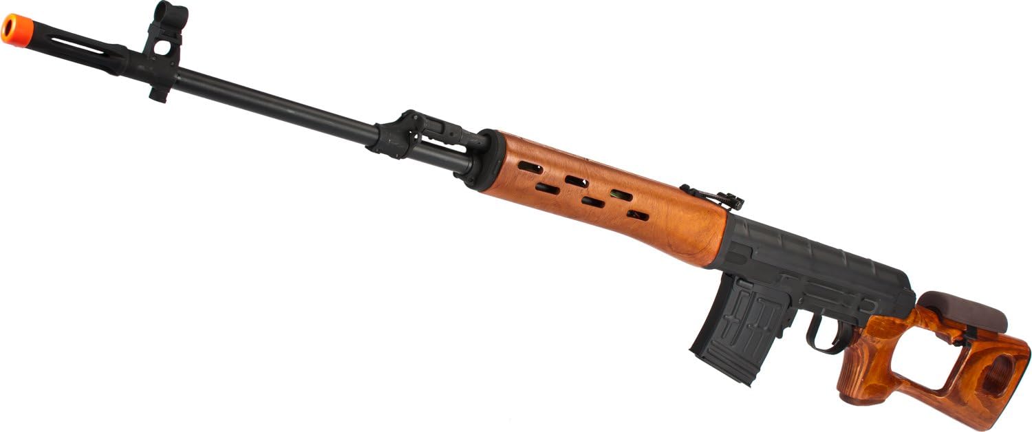 Evike Airsoft - Matrix AK SVD AEG Airsoft Rifle by CYMA - Metal Body/Real Wood (Package: Gun Only)