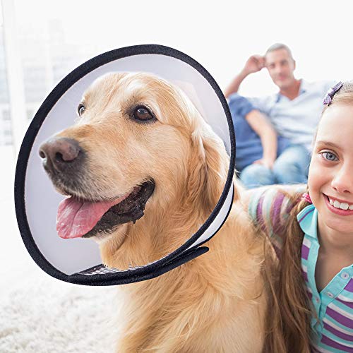Fezep Dog Cone Collar, 5 PCS Adjustable Protective Collars for Pet Dog & Cat, Recovery E-Collar Anti-Bite Lick Wound Healing, Soft Edge Neck Cone for Small/Medium/Large Dog