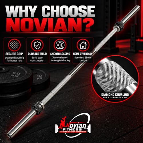 NOVIAN FITNESS Store NOVIAN FITNESS 6FT Straight Barbell Rod - Image 4