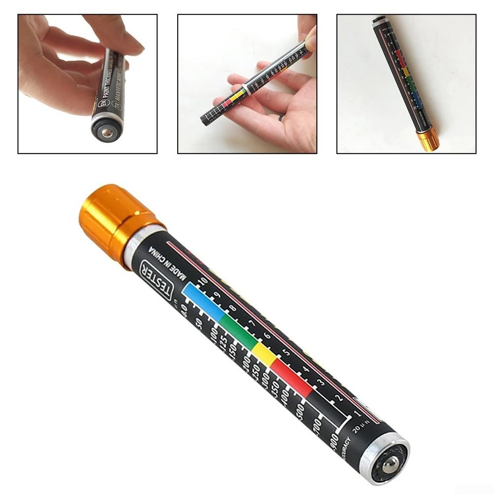 Paint Thickness Tester, Varnish Measurement Device For Cars, Car Coating Test Pen Paint Thickness Gauge Tester For Vehicle Repairs Detection With Color Coded Reading Scale