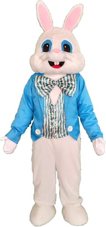 Blue Easter Rabbit Mascot Costume Adult Easter Fancy Cosplay Costume