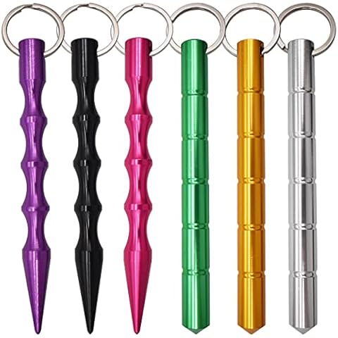 saijer Kubotan con Llavero y Mango Corrugado Ergonómico Martillo Emergencia Disfrazado Unisex Multicolor (6 Piezas) Cover