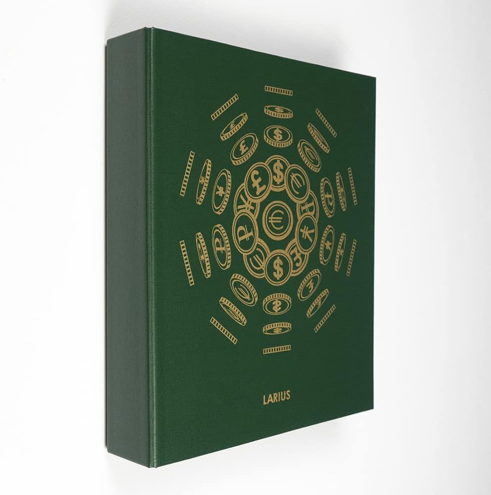 Larius コインアルバム スクラップブック ユーロコイン2枚用 紙幣 ポストカード リングバインダー コインケース用 (コインア コインアルバム  通販コインアルバム 120枚 コイン ホルダー 収納 収集 保存用 フタ付き ポケット お金 古銭 メダル 記念コイン 記念硬貨 ...