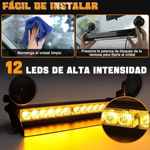 Baliza de Advertencia IP66 Impermeable con 9 Modos Flash para Coche 6