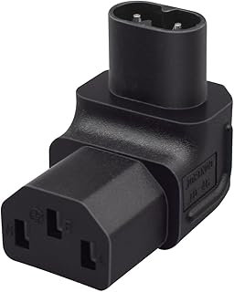 JORINDO IEC320 C8 to C13 AC Power Converter,90 Degree UP Right Angled Figure 8 2 pin Plug to C13 3 Hole AC Adapterï¼ŒC8 2 Pole Male to C13 Female Used for Printersï¼Œ, Monitors, PDUs, and UPS